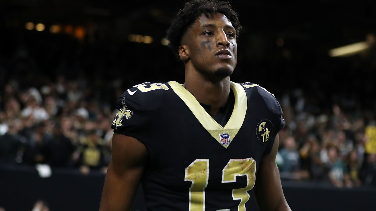 NEW ORLEANS, LOUISIANA - JANUARY 13: Michael Thomas #13 of the New Orleans Saints during the NFC Divisional Playoff at the Mercedes Benz Superdome on January 13, 2019 in New Orleans, Louisiana.