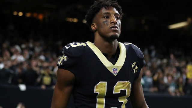 NEW ORLEANS, LOUISIANA - JANUARY 13: Michael Thomas #13 of the New Orleans Saints during the NFC Divisional Playoff at the Mercedes Benz Superdome on January 13, 2019 in New Orleans, Louisiana.