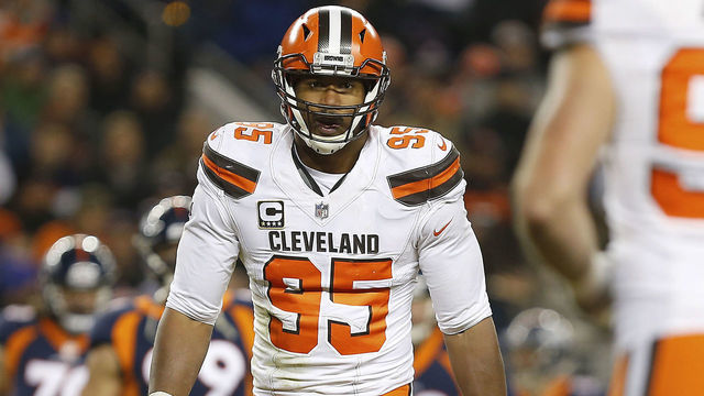 DENVER, CO - DECEMBER 15: Cleveland Browns defensive end Myles Garrett (95) during a game between the Denver Broncos and the visiting Cincinnati Bengals on December 15, 2018 at Sports Authority Field in Denver, CO.