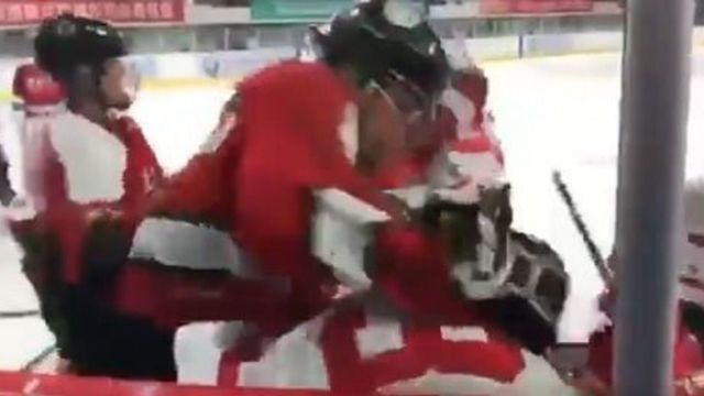 Watch: Huge brawl breaks out at youth hockey game in China