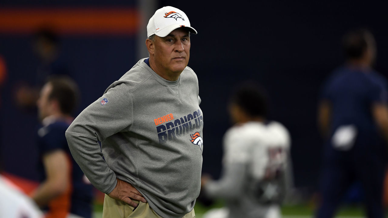 ENGLEWOOD, CO - JULY 29: Denver Broncos head coach Vic Fangio watching drills during training camp at UCHealth Training Center on July 29, 2019 in Englewood, Colorado.