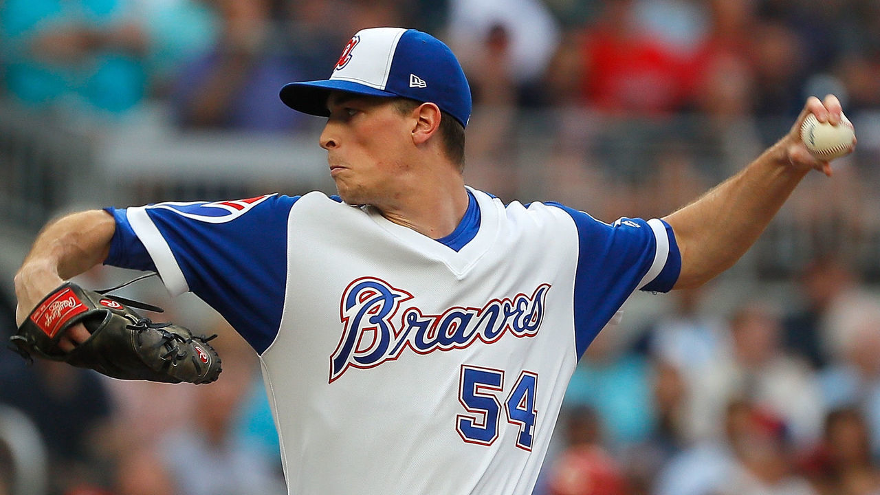 ATLANTA, GEORGIA - AUGUST 01: Max Fried #54 of the Atlanta Braves pitches in the first inning against the Cincinnati Reds at SunTrust Park on August 01, 2019 in Atlanta, Georgia.