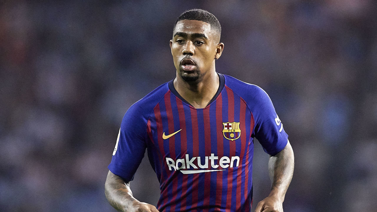 VIGO, SPAIN - MAY 04: Malcom of FC Barcelona looks on during the La Liga match between RC Celta de Vigo and FC Barcelona at Abanca Balaidos Stadium on May 04, 2019 in Vigo, Spain.