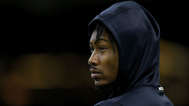 NEW ORLEANS, LA - NOVEMBER 18: Brandon Marshall #15 of the New Orleans Saints reacts before a game against the Philadelphia Eagles at the Mercedes-Benz Superdome on November 18, 2018 in New Orleans, Louisiana.