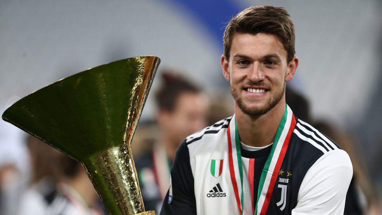 ALLIANZ STADIUM , TORINO, , ITALY - 2019/05/19: Daniele Rugani of Juventus FC celebrate the victory of Italian Serie A after the Serie A football match between Juventus Fc and Atalanta Bergamasca Calcio. The match end in a tie 1-1.
