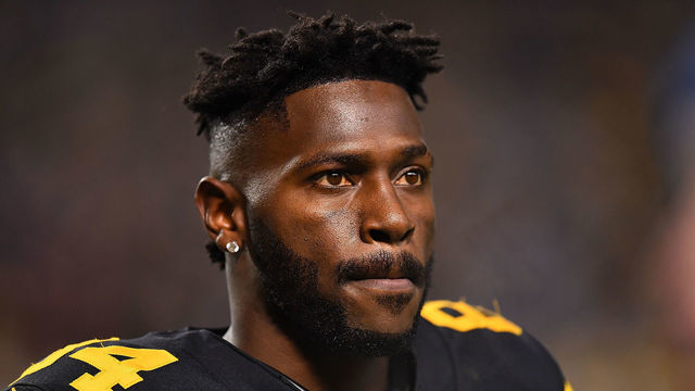 PITTSBURGH, PA - DECEMBER 16: Antonio Brown #84 of the Pittsburgh Steelers looks on during the game against the New England Patriots at Heinz Field on December 16, 2018 in Pittsburgh, Pennsylvania.
