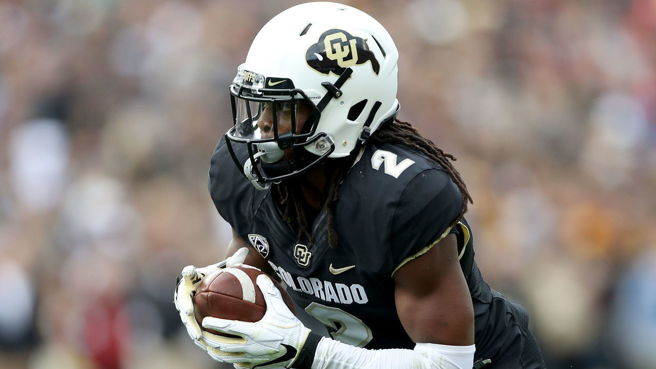 BOULDER, CO - OCTOBER 06: Laviska Shenault, Jr #2 of the Colorado Buffaloes carries the ball in the second quarter against the Arizona State Sun Devils at Folsom Field on October 6, 2018 in Boulder, Colorado.