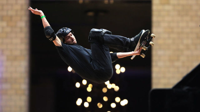 MINNEAPOLIS, MINNESOTA - AUGUST 01: Mitchie Brusco competes in Skateboard Vert at the X Games Minneapolis 2019 at U.S. Bank Stadium on August 01, 2019 in Minneapolis, Minnesota.