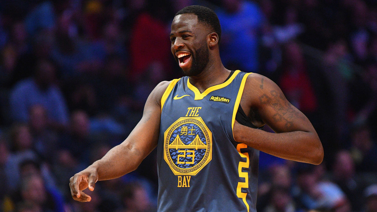 LOS ANGELES, CA - NOVEMBER 12: Golden State Warriors Forward Draymond Green (23) smiles during a NBA game between the Golden State Warriors and the Los Angeles Clippers on November 12, 2018 at STAPLES Center in Los Angeles, CA.