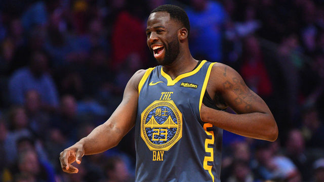 LOS ANGELES, CA - NOVEMBER 12: Golden State Warriors Forward Draymond Green (23) smiles during a NBA game between the Golden State Warriors and the Los Angeles Clippers on November 12, 2018 at STAPLES Center in Los Angeles, CA.