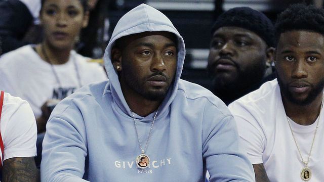 LAS VEGAS, NEVADA - JULY 08: John Wall #2 of the Washington Wizards looks on during the game between the Washington Wizards and the Brooklyn Nets at the 2019 Summer League at the Thomas & Mack Center on July 08, 2019 in Las Vegas, Nevada.