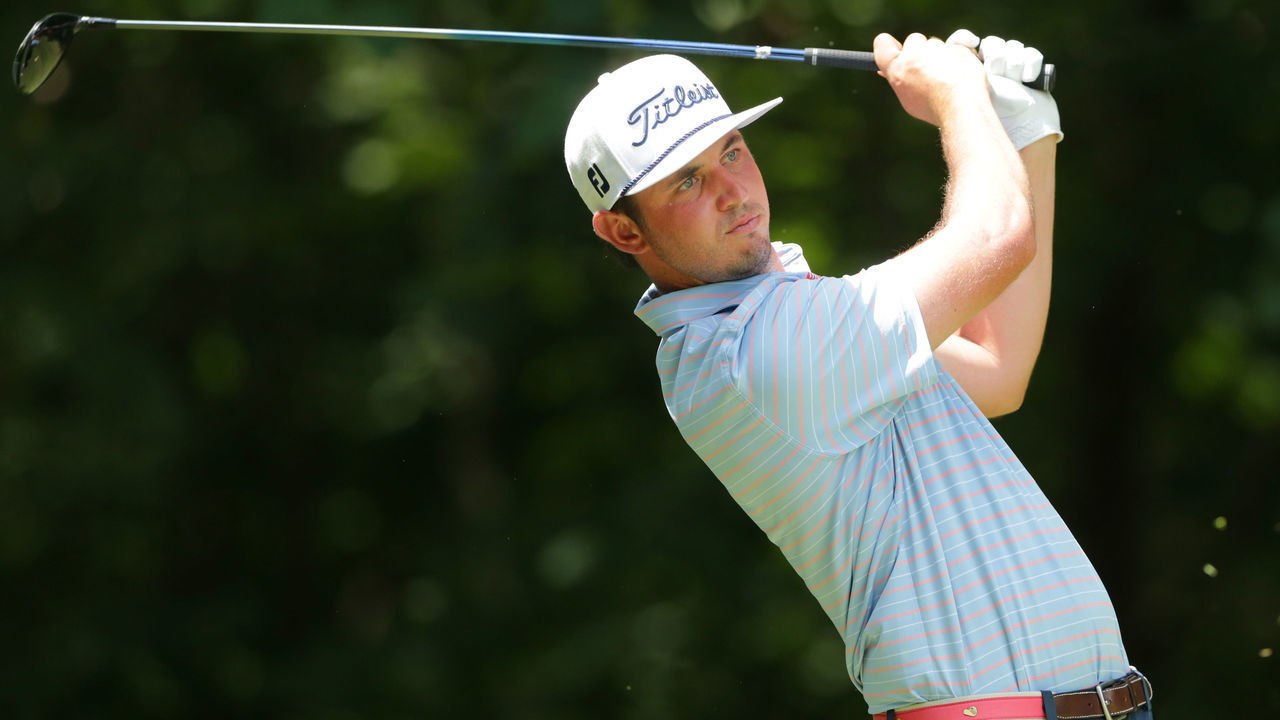 GREENSBORO, NORTH CAROLINA - AUGUST 04: J.T. Poston plays his shot from the second tee during the final round of the Wyndham Championship at Sedgefield Country Club on August 04, 2019 in Greensboro, North Carolina.