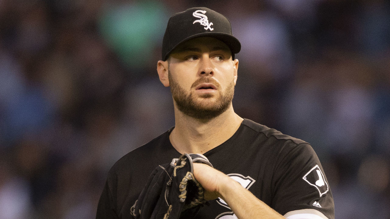CHICAGO - JUNE 14: Lucas Giolito #27 of the Chicago White Sox looks on against the New York Yankees on June 14, 2019 at Guaranteed Rate Field in Chicago, Illinois.