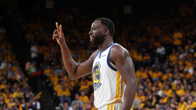 OAKLAND, CA - JUNE 5: Draymond Green #23 of the Golden State Warriors reacts to a play during Game Three of the NBA Finals against the Toronto Raptors on June 5, 2019 at ORACLE Arena in Oakland, California. NOTE TO USER: User expressly acknowledges and agrees that, by downloading and/or using this photograph, user is consenting to the terms and conditions of Getty Images License Agreement. Mandatory Copyright Notice: Copyright 2019 NBAE