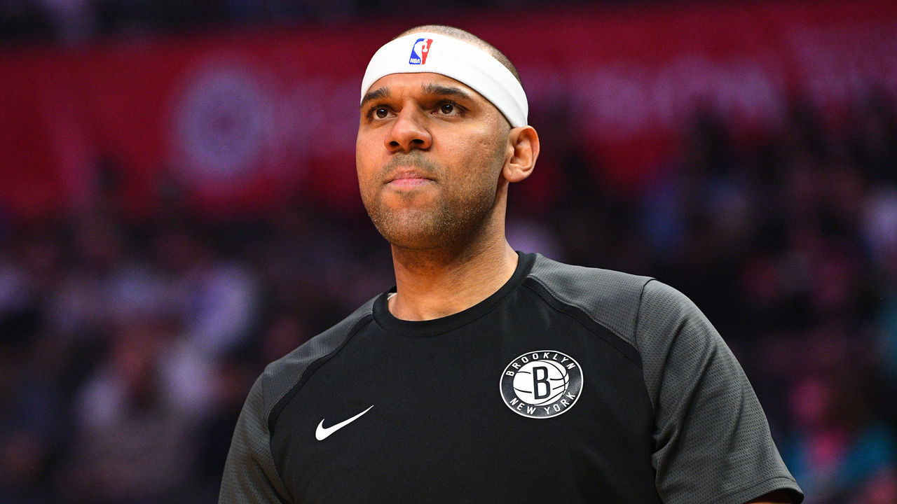 LOS ANGELES, CA - MARCH 17: Brooklyn Nets Forward Jared Dudley (6) looks on before a NBA game between the Brooklyn Nets and the Los Angeles Clippers on March 17, 2019 at STAPLES Center in Los Angeles, CA.