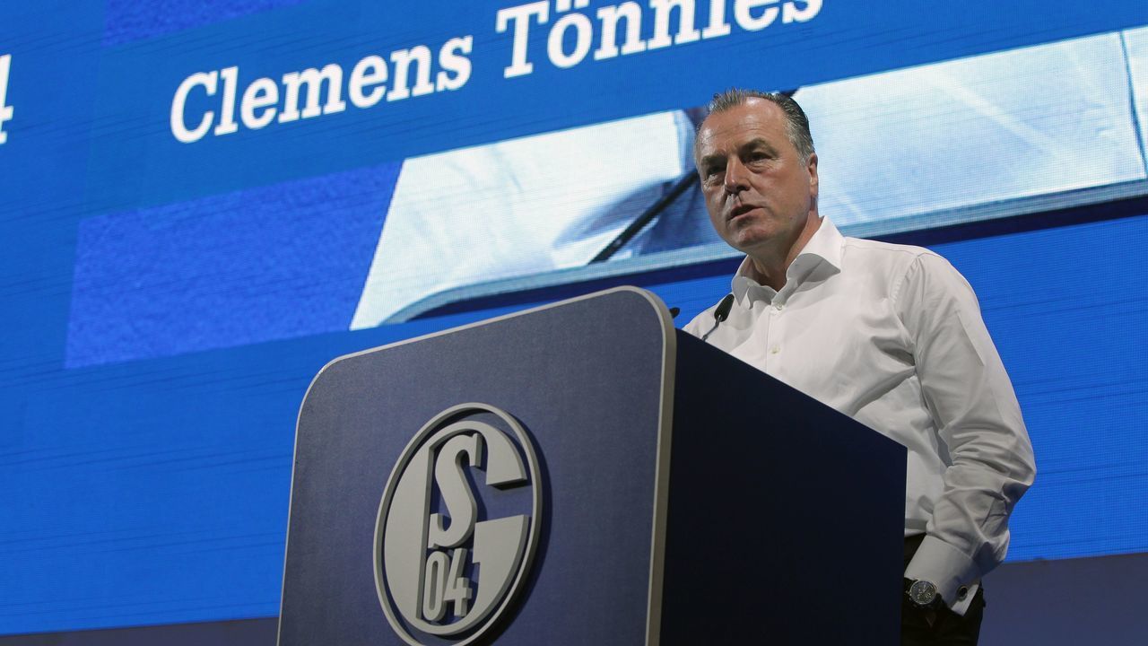 GELSENKIRCHEN, GERMANY - JUNE 30: Clemens Tonnies of FC Schalke 04 look on during the FC Schalke 04 annual meeting at Veltins-Arena on June 30, 2019 in Gelsenkirchen, Germany.