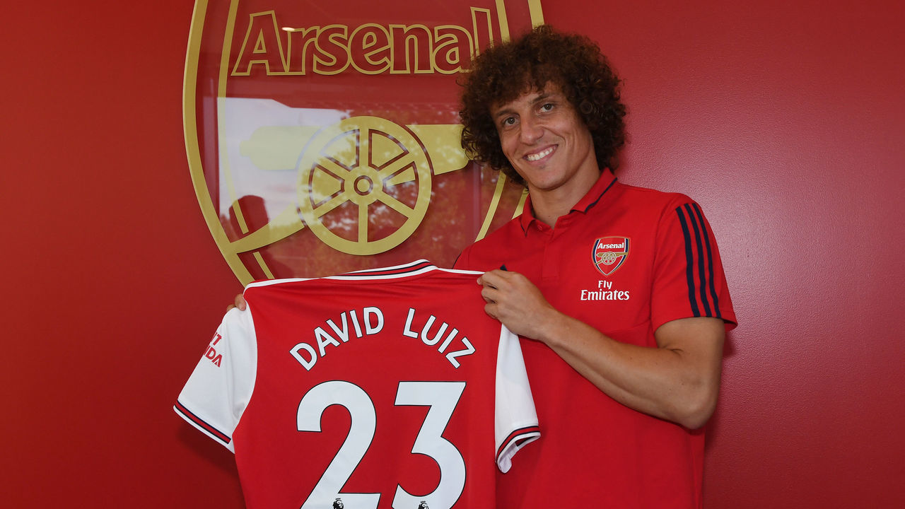 ST ALBANS, ENGLAND - AUGUST 08: New Arsenal signing David Luiz at London Colney on August 08, 2019 in St Albans, England.