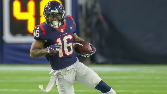 HOUSTON, TX - JANUARY 05: Houston Texans wide receiver Keke Coutee (16) carries the ball during the AFC Wild Card game between the Indianapolis Colts and Houston Texans on January 5, 2019 at NRG Stadium in Houston, Texas.