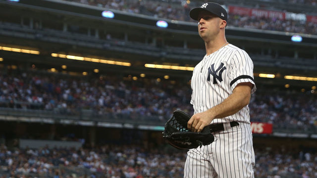 NEW YORK, NEW YORK - JUNE 24: Brett Gardner #11 of the New York Yankees heads to the dugout during a game against the Toronto Blue Jays at Yankee Stadium on June 24, 2019 in New York City.