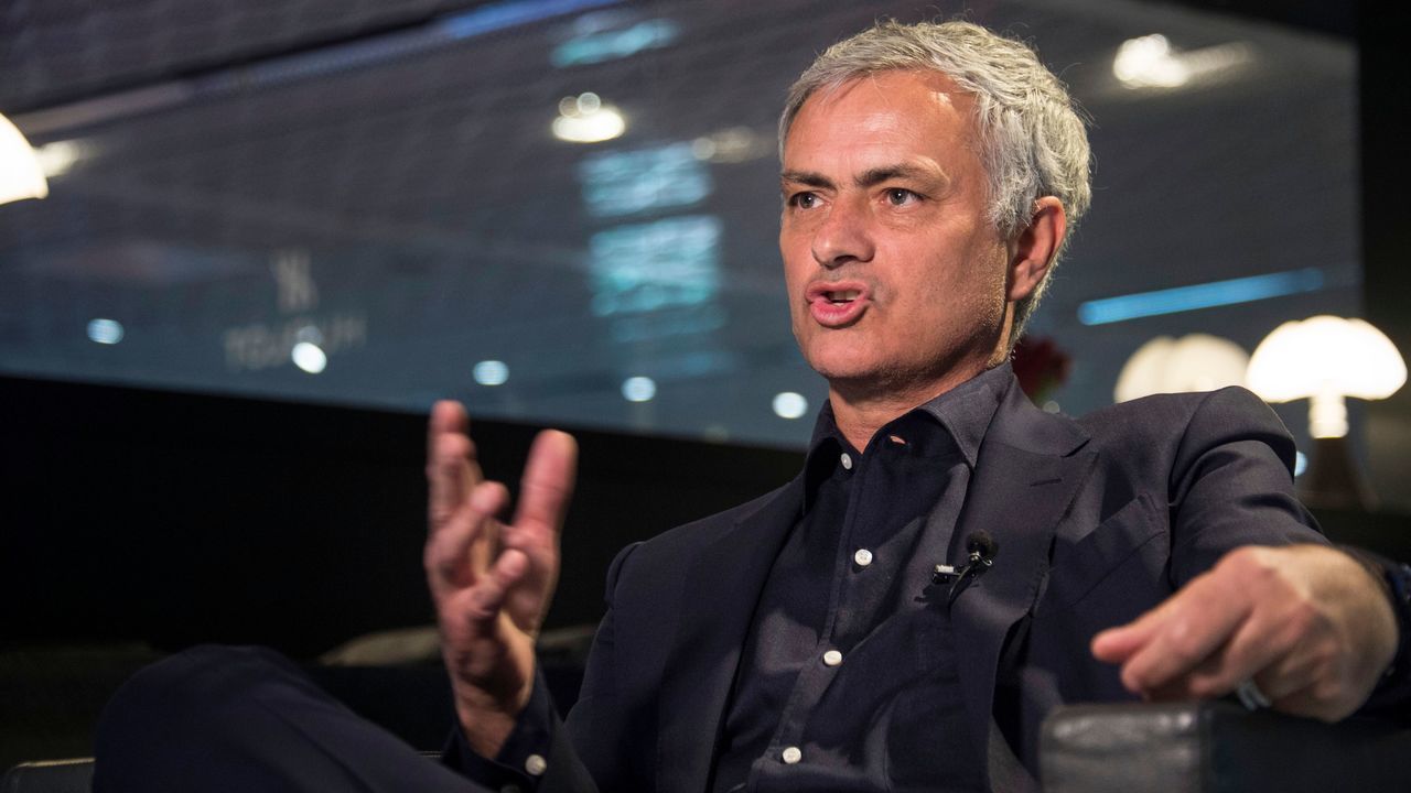 Former Manchester United's Portuguese coach Jose Mourinho answers to journalists at the Baselworld watch and jewellery fair in Basel on March 22, 2019.