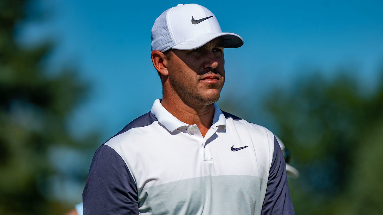 JERSEY CITY, NJ - AUGUST 10: Brooks Koepka of the United States of America during the third round of The Northern Trust Tournament on August 10, 2019 at Liberty National Golf Club in Jersey City, NJ
