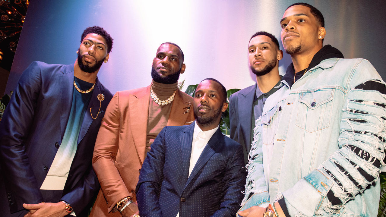 CHARLOTTE, NC - FEBRUARY 16: (L-R) Anthony Davis, LeBron James, Rich Paul, Ben Simmons and Miles Bridges attend the Klutch 2019 All Star Weekend Dinner Presented by Remy Martin and hosted by Klutch Sports Group at 5Church on February 16, 2019 in Charlotte, North Carolina.