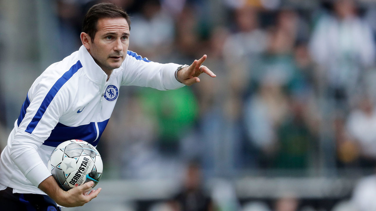 MONCHENGLADBACH, GERMANY - AUGUST 3: coach Frank Lampard of Chelsea FC during the Club Friendly match between Borussia Monchengladbach v Chelsea at the Borussia Park on August 3, 2019 in Monchengladbach Germany