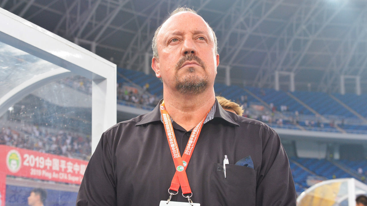 TIANJIN, CHINA - JULY 20: Head coach Rafa Benitez of Dalian Yifang looks on during the 19th round match of 2019 Chinese Football Association Super League (CSL) between Tianjin Teda and Dalian Yifang at Tianjin Olympic Center Stadium on July 20, 2019 in Tianjin, China.