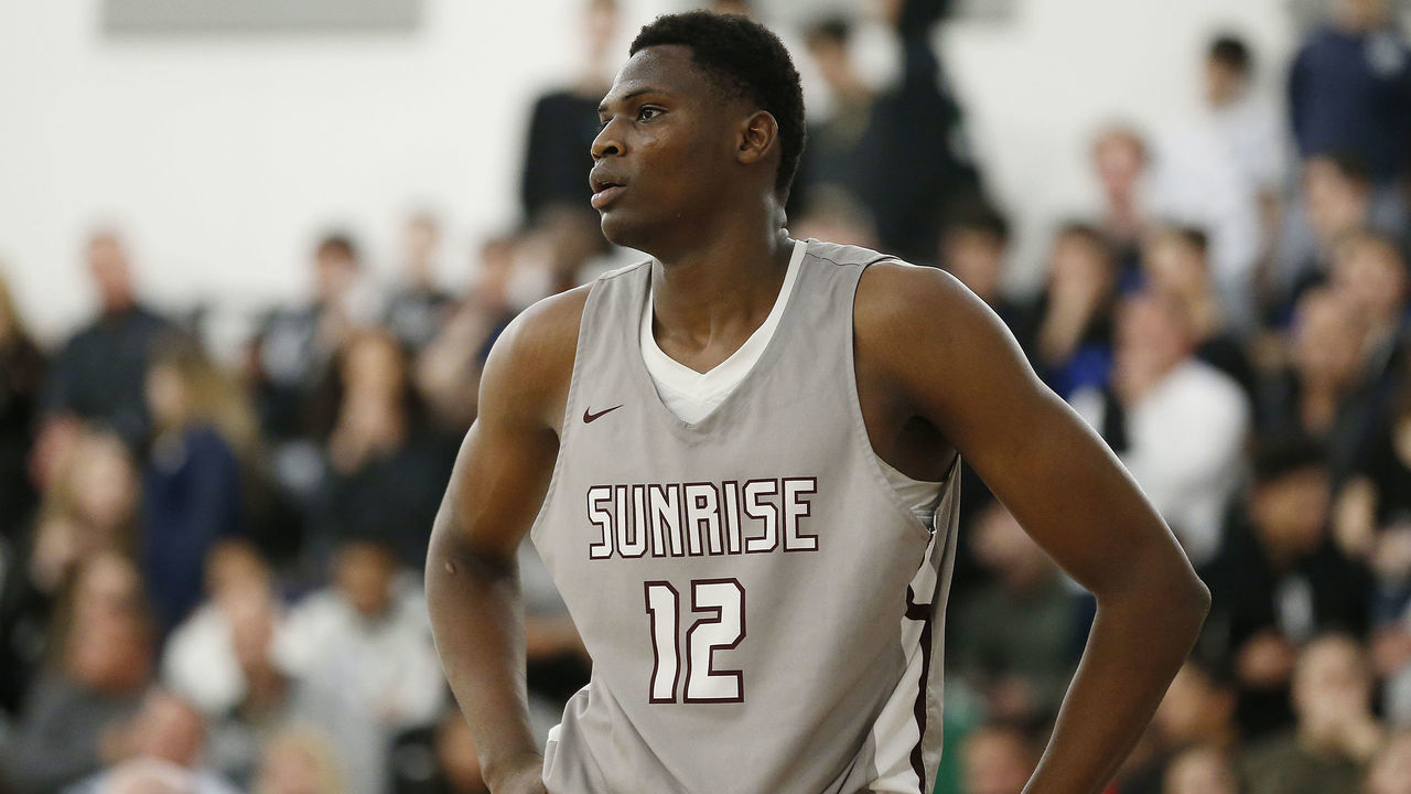 DAVIE, FLORIDA - JANUARY 25: N'Faly Dante of Sunrise Christian Academy in action against NSU University School during the ESPN GEICO High School Showcase on January 25, 2019 in Davie, Florida.