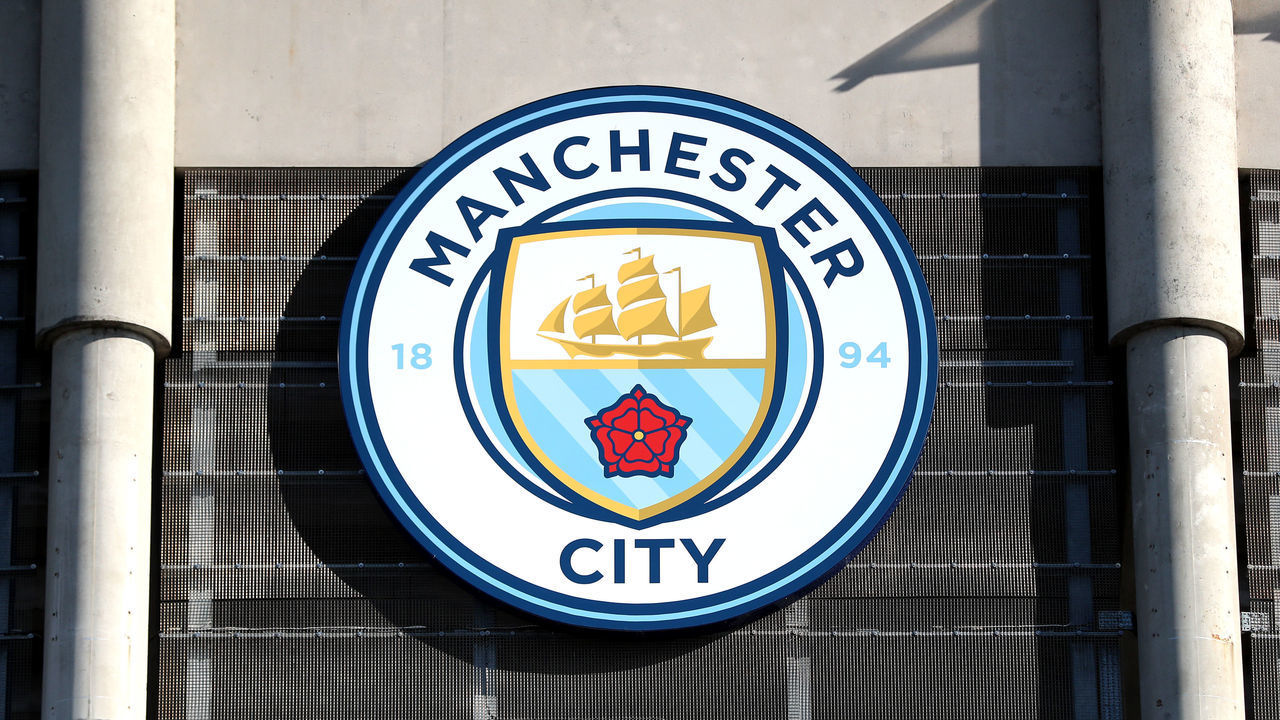 A general view of Manchester City crest Manchester City v Burnley - Premier League - Etihad Stadium 20-10-2018 .