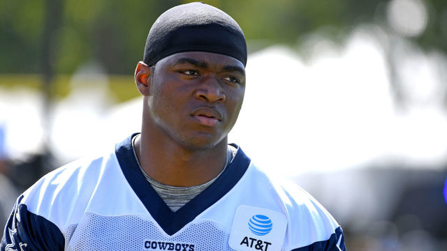 OXNARD, CA - JULY 28: Wide receiver Amari Cooper #19 of the Dallas Cowboys looks on during training camp drills on July 28, 2019 in Oxnard, California.