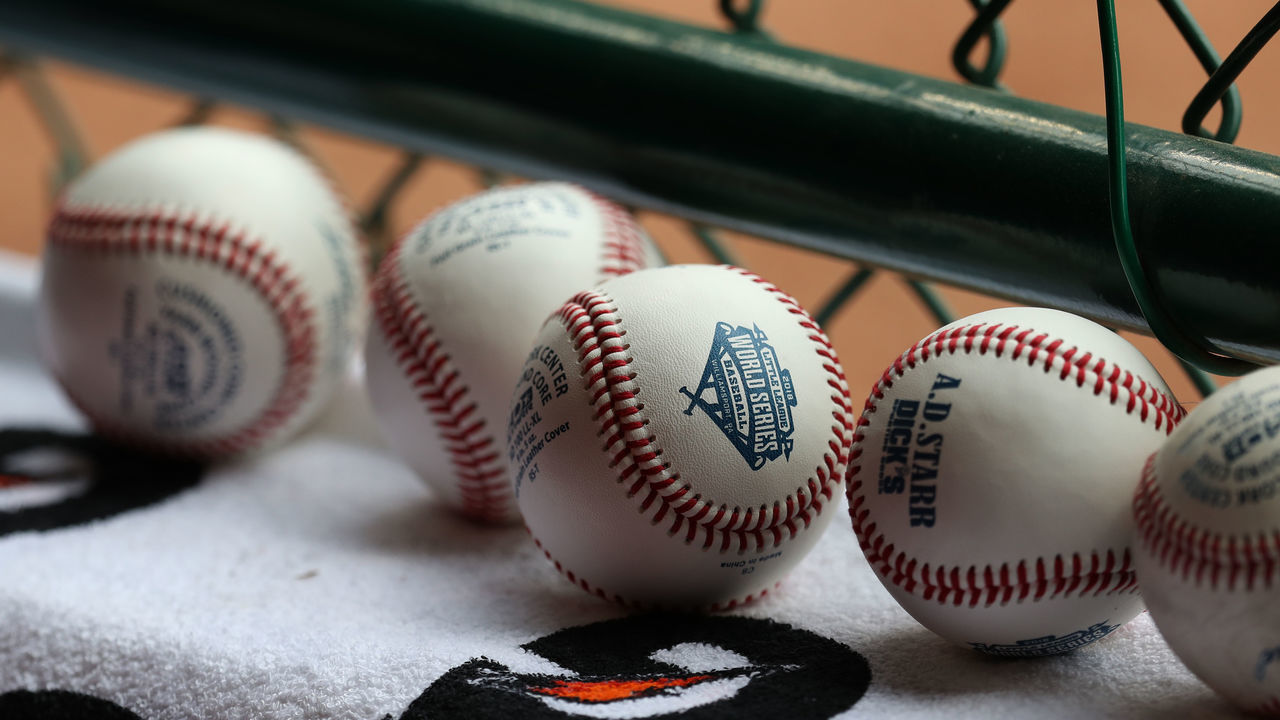 SOUTH WILLIAMSPORT, PA - AUGUST 25: Baseballs sit on the ledge during the South Korea and Japan game during the International Championship game of the Little League World Series at Lamade Stadium on August 25, 2018 in South Williamsport, Pennsylvania.
