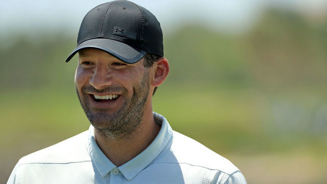 PUNTA CANA, DOMINICAN REPUBLIC - MARCH 28: Former NFL Player and amateur Tony Romo finishes his round on the 18th green during the first round of the Corales Puntacana Resort & Club Championship on March 28, 2019 in Punta Cana, Dominican Republic.