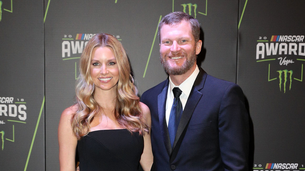 LAS VEGAS, NV - NOVEMBER 29: Dale Earnhardt Jr. and his wife Amy attends the Monster Energy NASCAR Cup Series Awards Celebration at the Wynn Las Vegas on November 29, 2018 in Las Vegas, Nevada.