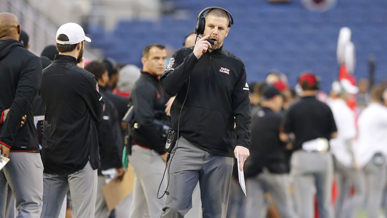 ORLANDO, FL - DECEMBER 15: Louisiana Ragin Cajuns head coach Billy Napier looks on during the game between the Louisiana Ragin' Cajuns and the Tulane Green Wave on December 15, 2018 at Camping World Stadium in Orlando, Fl.