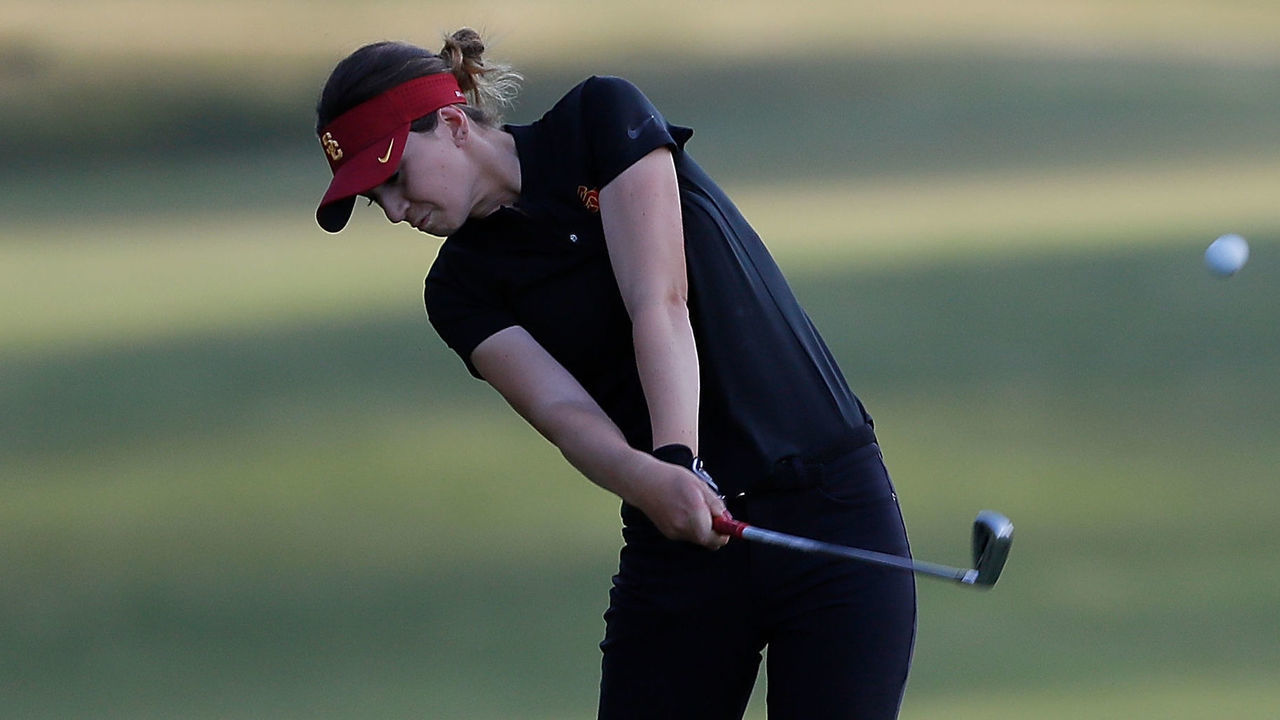 ATLANTA, GA - OCTOBER 31: Gabi Ruffels of the USC Trojans plays a shot on the 17th hole during day three of the 2018 East Lake Cup at East Lake Golf Club on October 31, 2018 in Atlanta, Georgia.