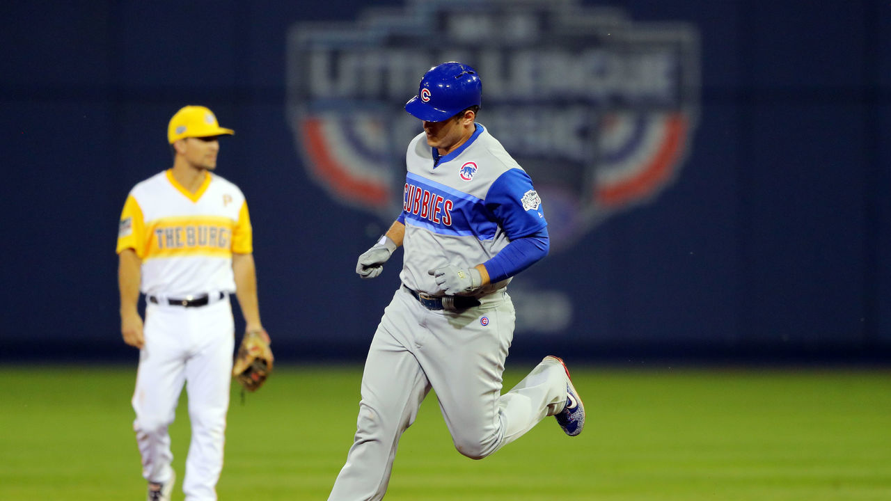 SOUTH WILLIAMSPORT, PA - AUGUST 18: Anthony Rizzo #44 rounds the bases after hitting a two-run home run in the fifth inning during the 2019 Little League Classic between the Chicago Cubs and the Pittsburgh Pirates at Bowman Field on Sunday, August 18, 2019 in South Williamsport, Pennsylvania.