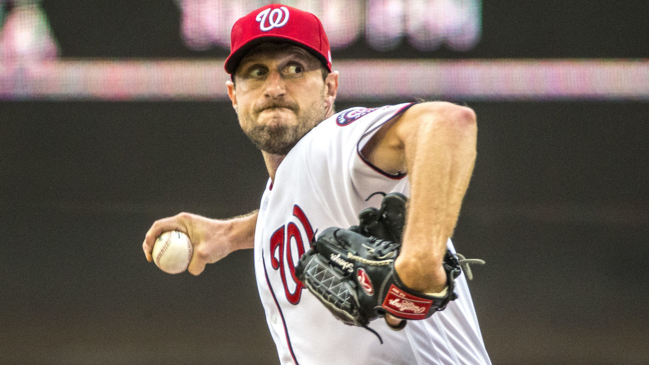 WASHINGTON, DC - JULY 25: Washington Nationals starting pitcher Max Sherzer (31) on the mound during a MLB game between the Washington Nationals and the Colorado Rockies on July 25, 2019, at Nationals Park, in Washington D.C.