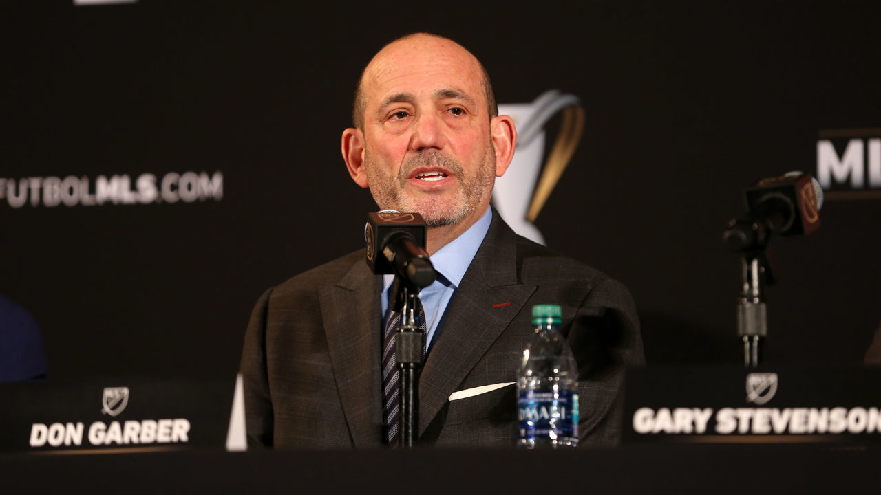ATLANTA, GA - DECEMBER 07: MLS Commissioner Don Garber during the MLS State of the League Address and Press Conference on December 7, 2018, at the Westin Peachtree Plaza, Atlanta Peachtree Ballroom in Atlanta, GA.
