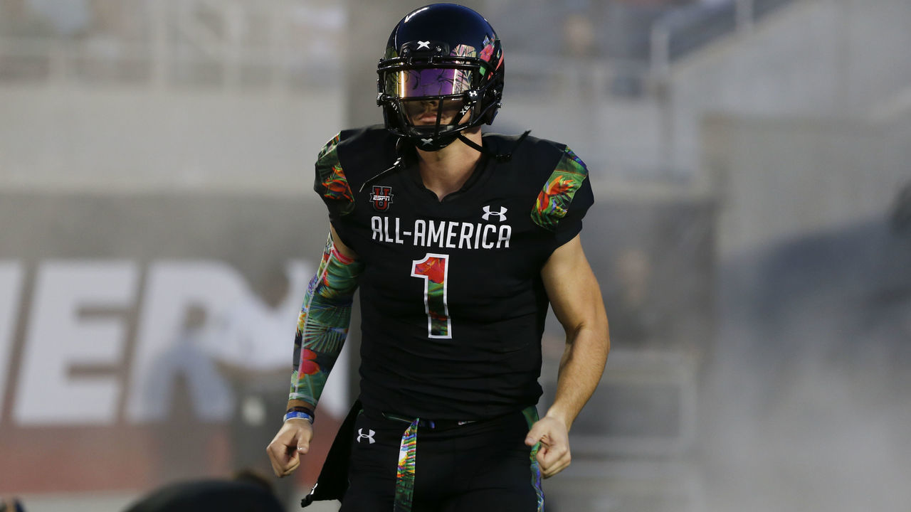 ORLANDO, FL - JANUARY 03: Team Ballaholics quarterback Bo Nix (1) during player introductions before the 2019 Under Armour All-America Game between Team Ballaholics and Team Flash on January 03, 2019 at Camping World Stadium in Orlando, FL.