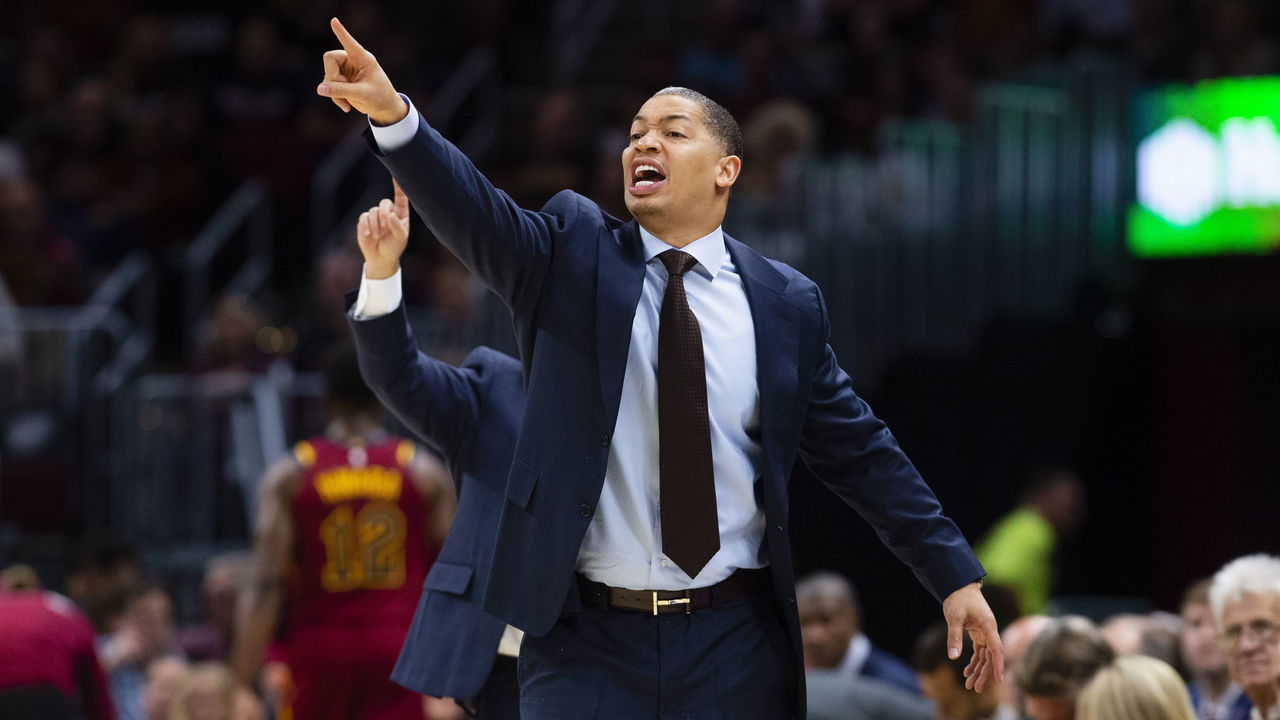 CLEVELAND, OH - OCTOBER 27: Head coach Tyronn Lue of the Cleveland Cavaliers yells to his team during the first half against the Indiana Pacers at Quicken Loans Arena on October 27, 2018 in Cleveland, Ohio. NOTE TO USER: User expressly acknowledges and agrees that, by downloading and/or using this photograph, user is consenting to the terms and conditions of the Getty Images License Agreement.