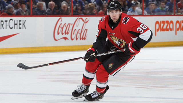 OTTAWA, ON - MARCH 30: Colin White #36 of the Ottawa Senators skates against the Toronto Maple Leafs at Canadian Tire Centre on March 30, 2019 in Ottawa, Ontario, Canada.