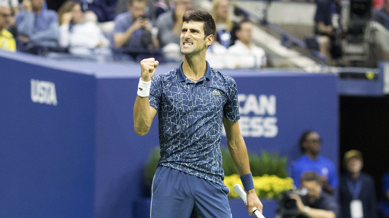 2018 US Open Tennis Tournament- Day Fourteen. Novak Djokovic of Serbia reacts to his team during his match against Juan Martin Del Potro of Argentina in the Men's Singles Final on Arthur Ashe Stadium at the 2018 US Open Tennis Tournament at the USTA Billie Jean King National Tennis Center on September 9th, 2018 in Flushing, Queens, New York City.