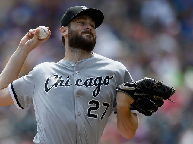MINNEAPOLIS, MN - AUGUST 21: Lucas Giolito #27 of the Chicago White Sox delivers a pitch against the Minnesota Twins during the first inning of the game on August 21, 2019 at Target Field in Minneapolis, Minnesota.