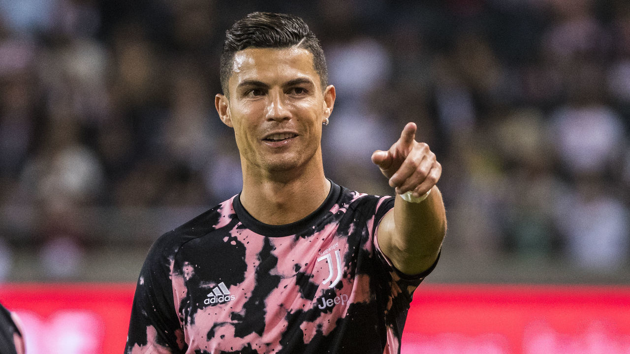 STOCKHOLM, SWEDEN - AUGUST 10: Cristiano Ronaldo of Juventus warming up during a match in the International Champions Cup between Atletico de Madrid and Juventus FC at Friends Arena on August 10, 2019 in Stockholm, Sweden.
