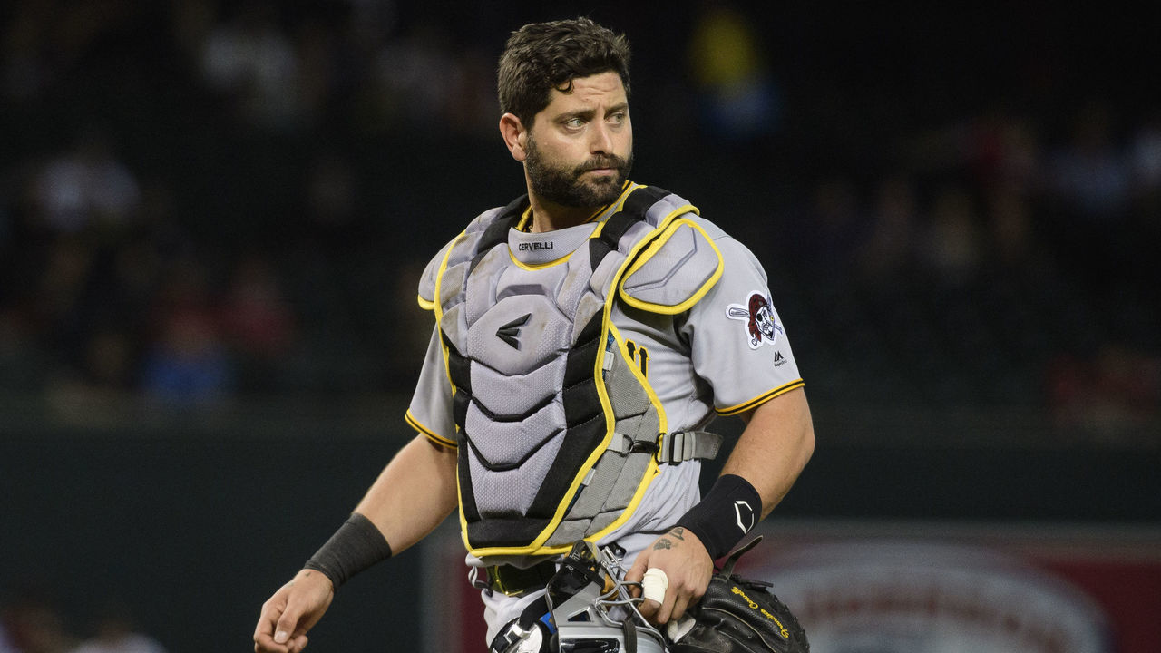 PHOENIX, ARIZONA - MAY 15: Francisco Cervelli #29 of the Pittsburgh Pirates in action during the MLB game against the Arizona Diamondbacks at Chase Field on May 15, 2019 in Phoenix, Arizona. The Diamondbacks won 11-1.
