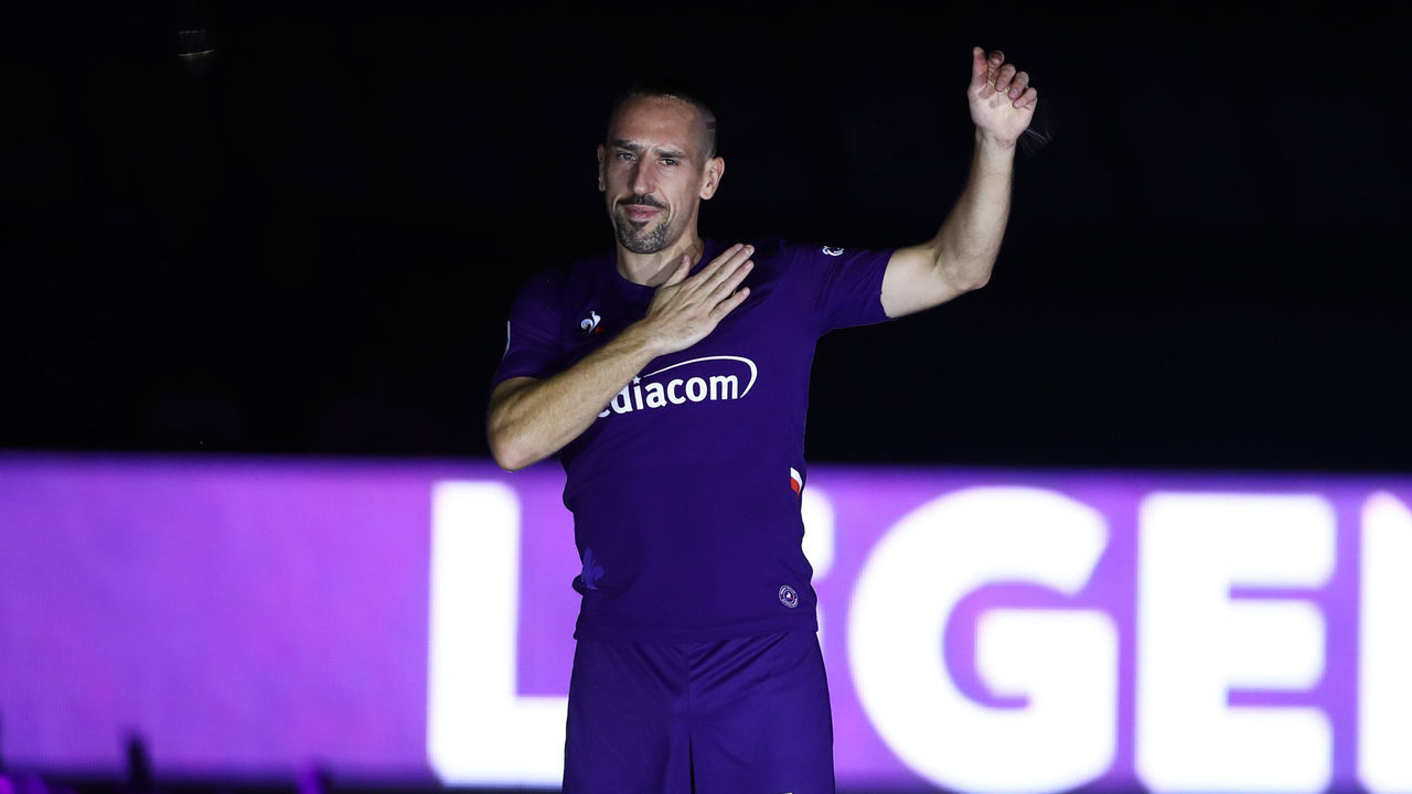 Franck Ribery during the official presentation as new player of AC Fiorentina at the Artemio Franchi Stadium in Florence, Italy on August 22, 2019