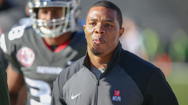 PASADENA, CA - JANUARY 20: Ray Rice during the NFLPA Collegiate Bowl on Saturday, January 20, 2018, at the Rose Bowl in Pasadena, CA.