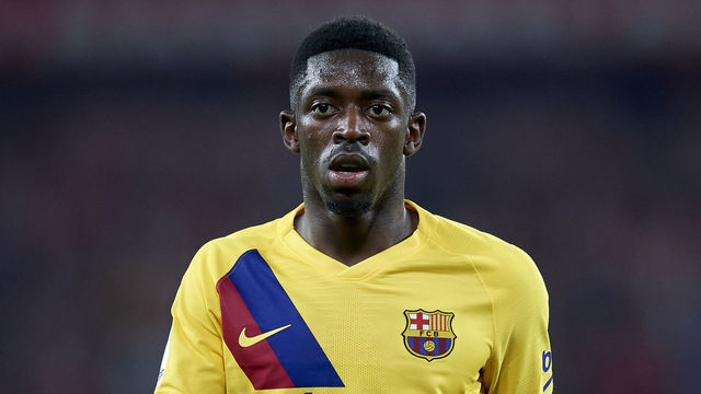 Ousmane Dembele of Barcelona during the Liga match between Athletic Club and FC Barcelona at San Mames Stadium on August 16, 2019 in Bilbao, Spain.