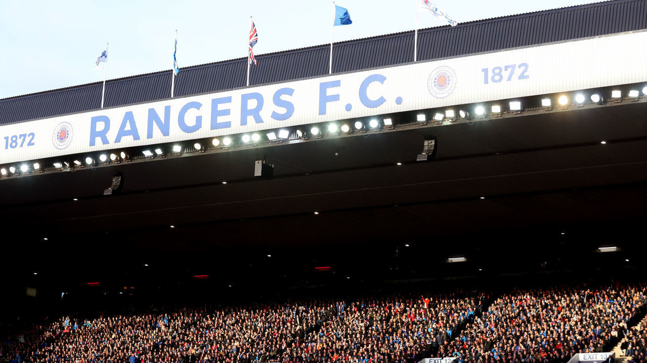 Rangers fans during the Ladbrokes Scottish Premiership match at Ibrox Stadium, Glasgow.